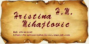 Hristina Mihajlović vizit kartica